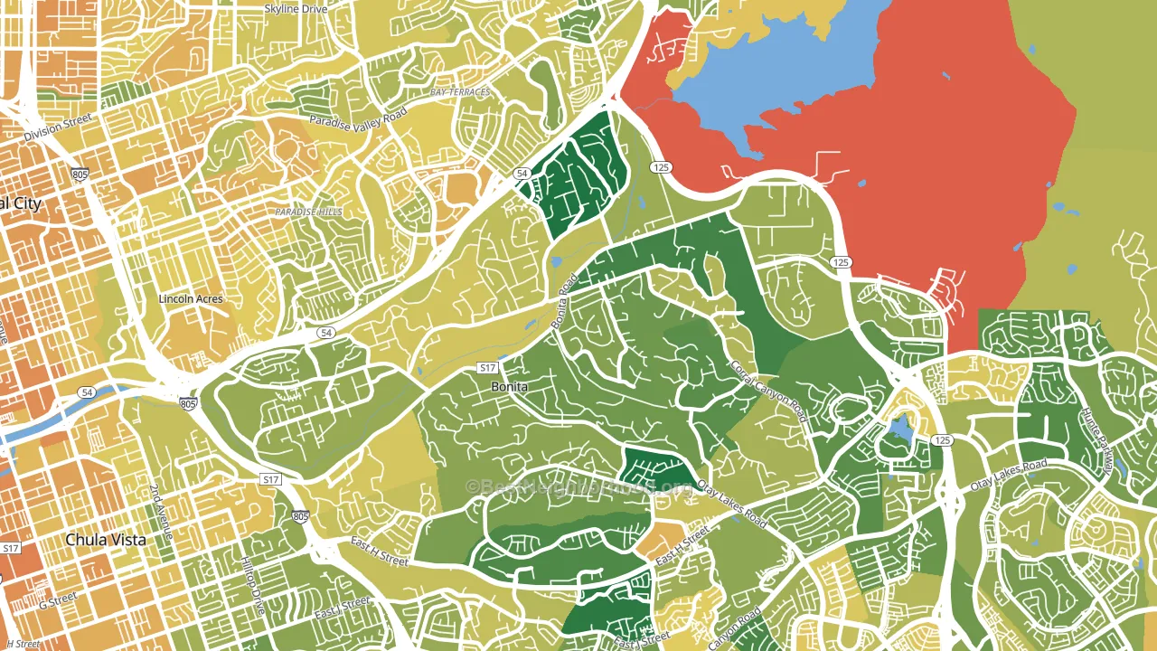 91902, CA block-group voter-turnout map