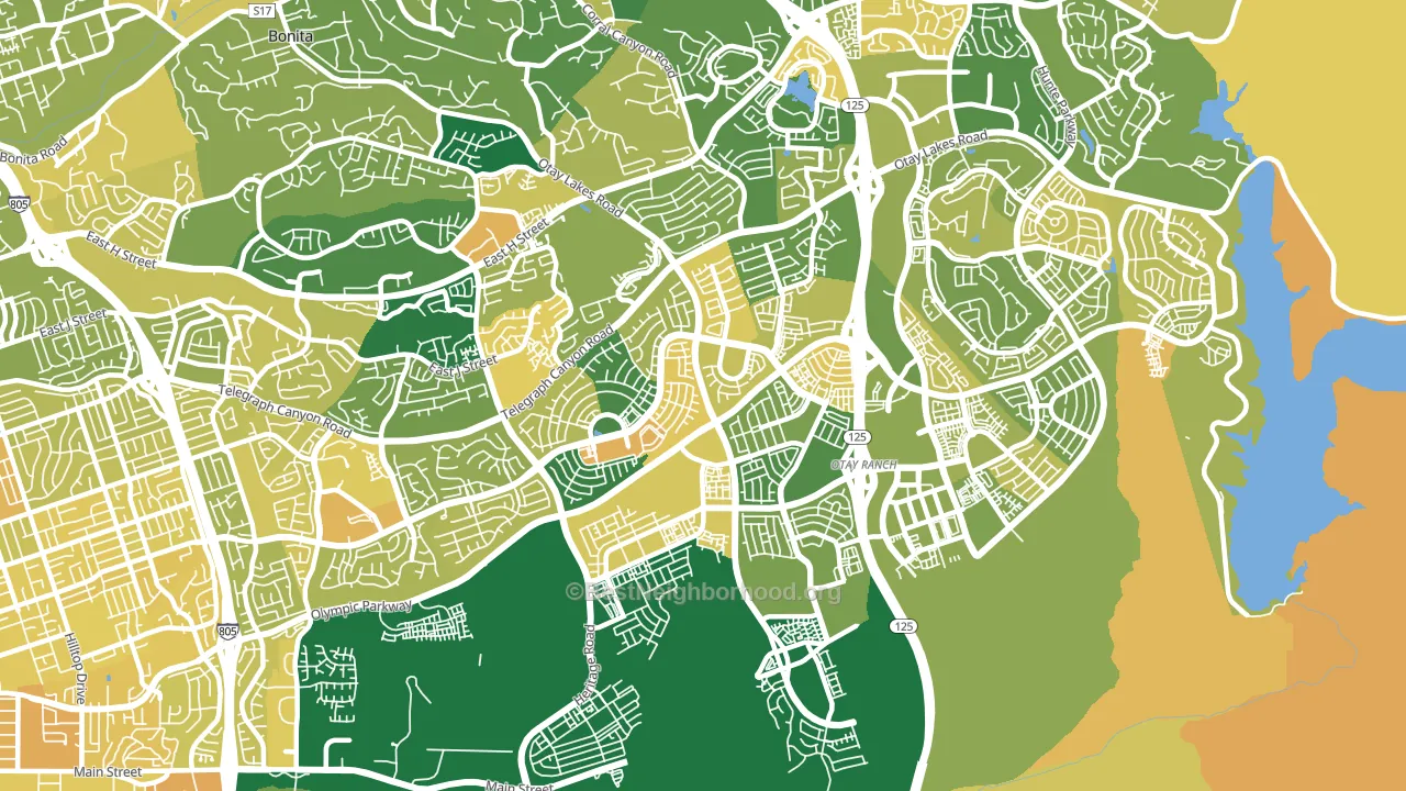 91913, CA block-group voter-turnout map