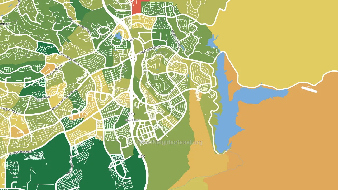 91915, CA block-group voter-turnout map