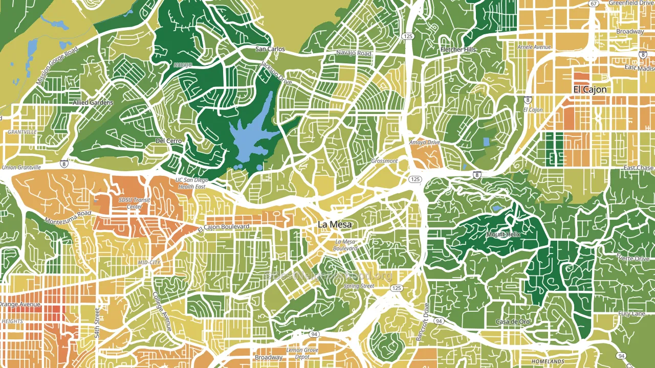 91942, CA block-group voter-turnout map