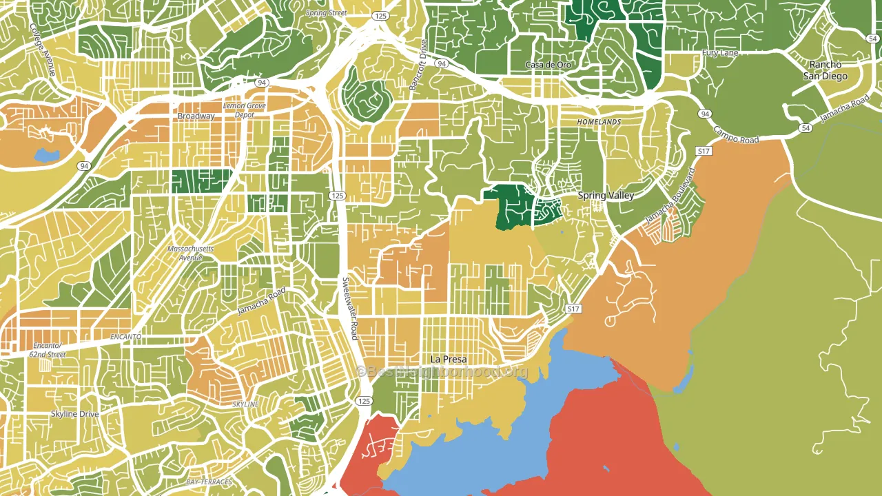 91977, CA block-group voter-turnout map