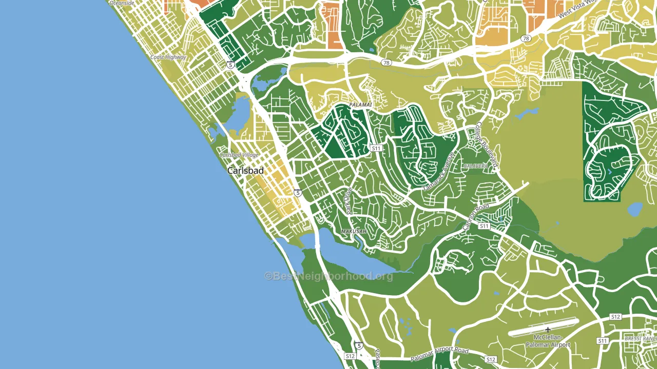 92008, CA block-group voter-turnout map