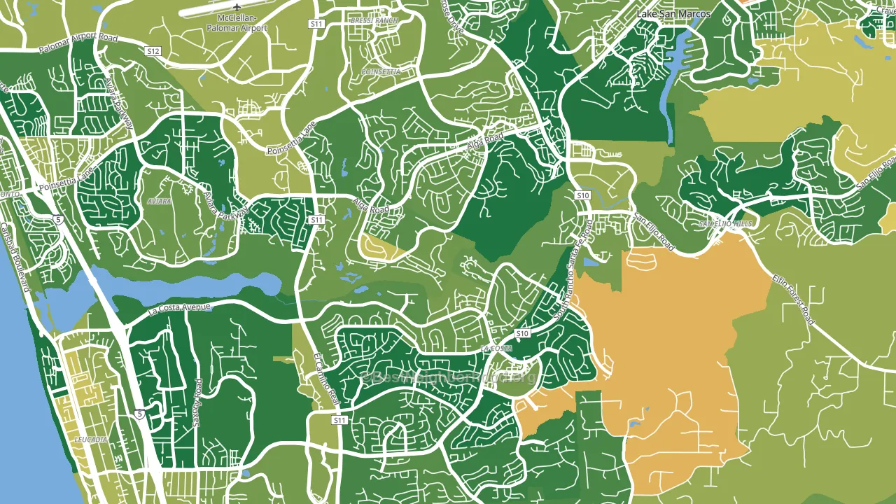 92009, CA block-group voter-turnout map
