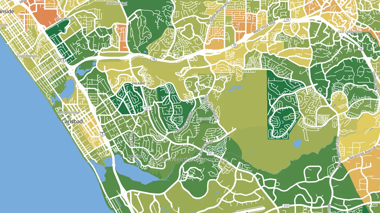 92010, CA block-group voter-turnout map