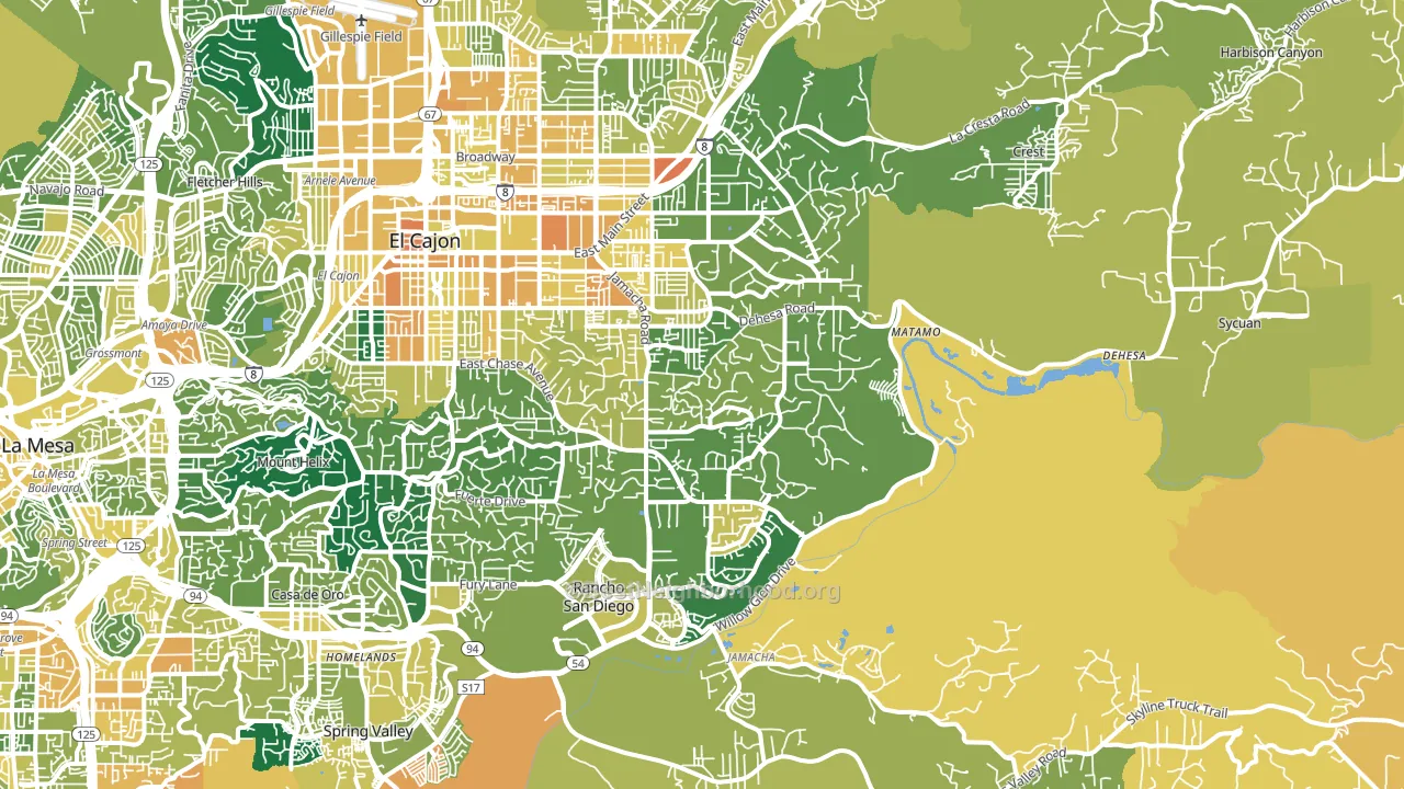 92019, CA block-group voter-turnout map