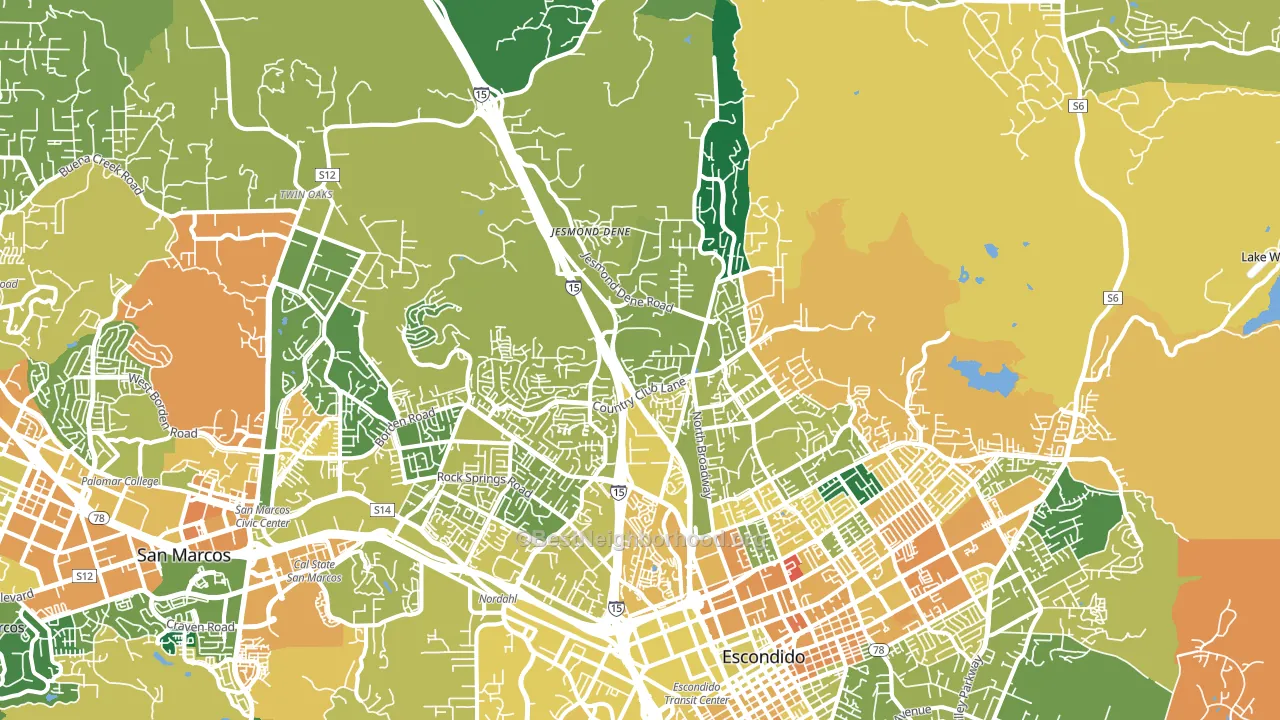92026, CA block-group voter-turnout map