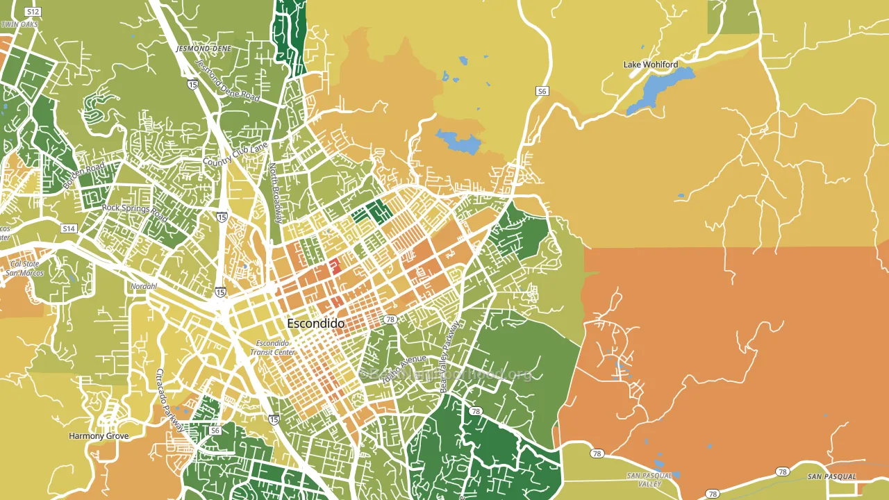 92027, CA block-group voter-turnout map