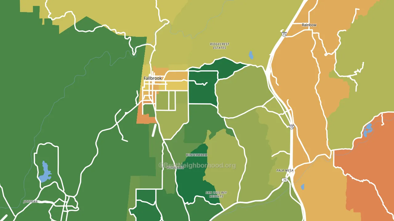 92028, CA block-group voter-turnout map
