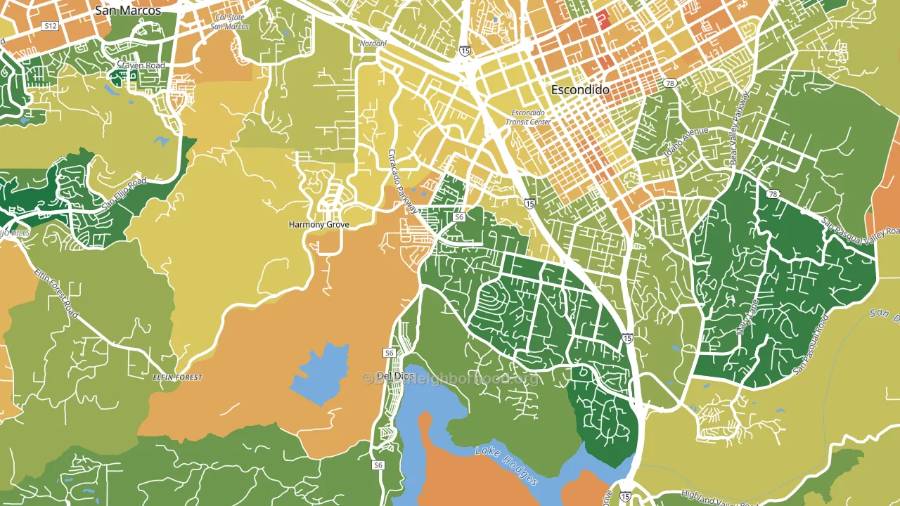 92029, CA block-group voter-turnout map