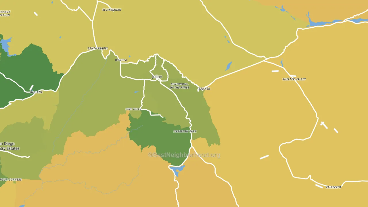 92036, CA block-group voter-turnout map