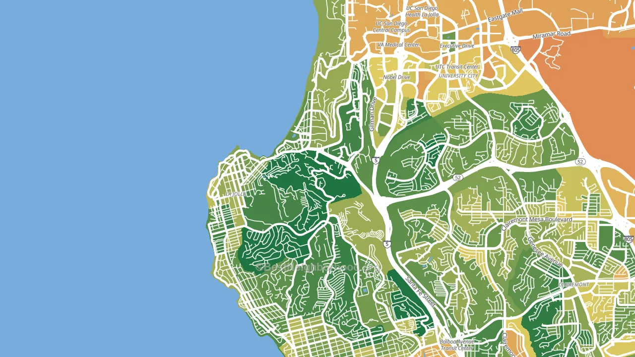 92037, CA block-group voter-turnout map