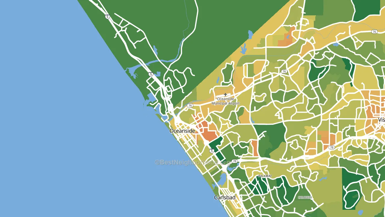 92054, CA block-group voter-turnout map