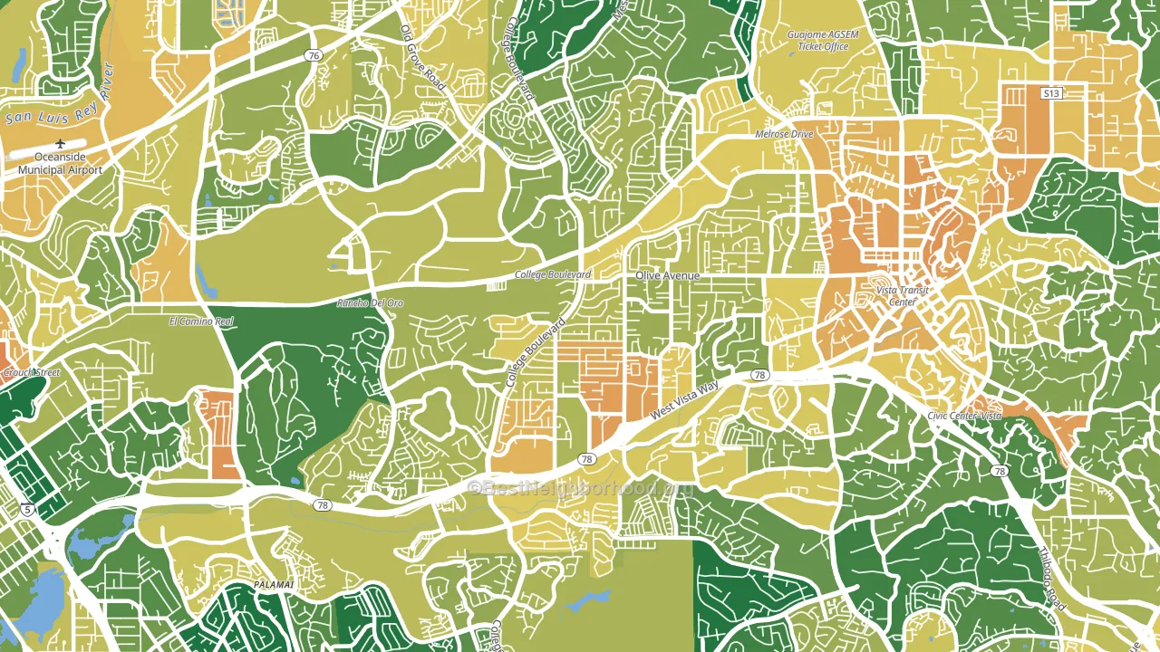 92056, CA block-group voter-turnout map