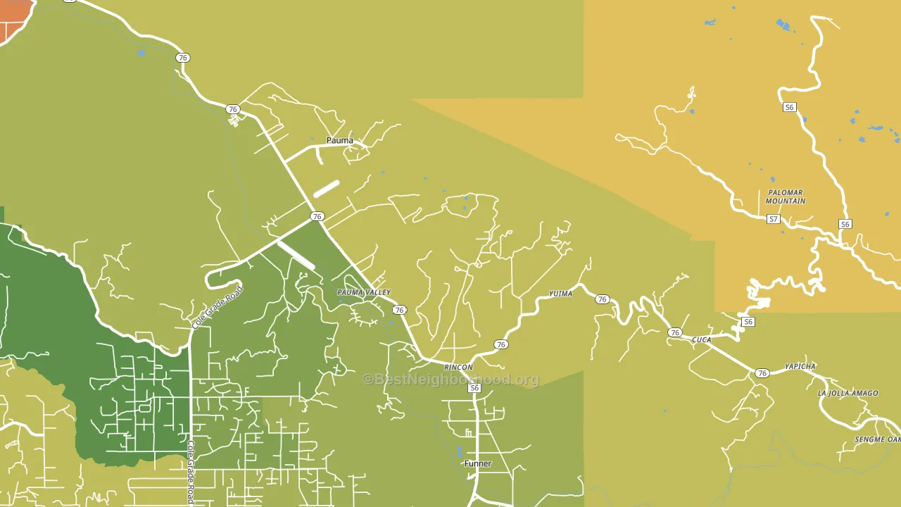 92061, CA block-group voter-turnout map