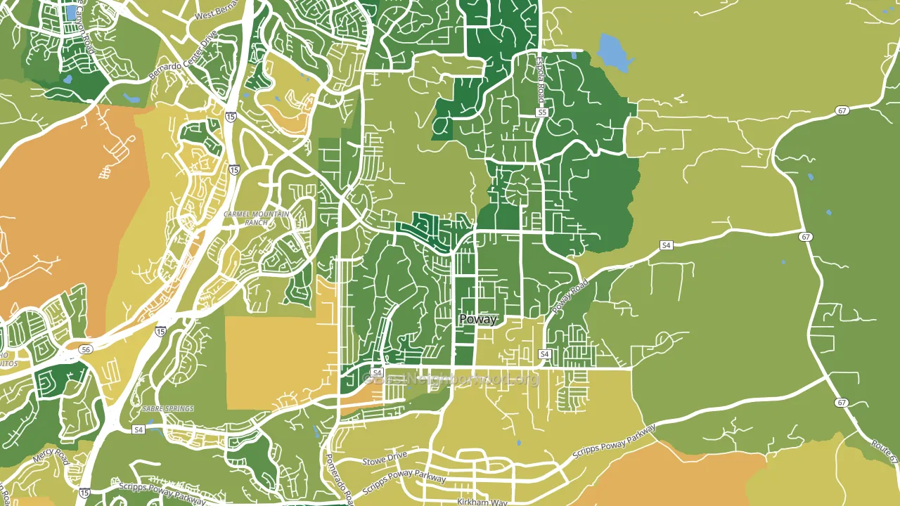 92064, CA block-group voter-turnout map