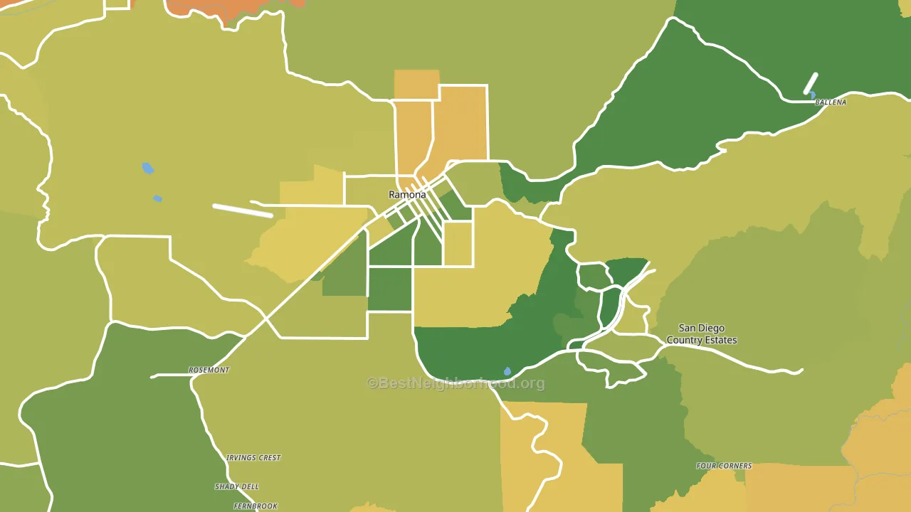 92065, CA block-group voter-turnout map