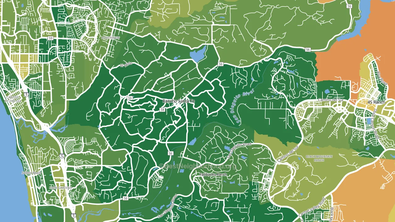 92067, CA block-group voter-turnout map