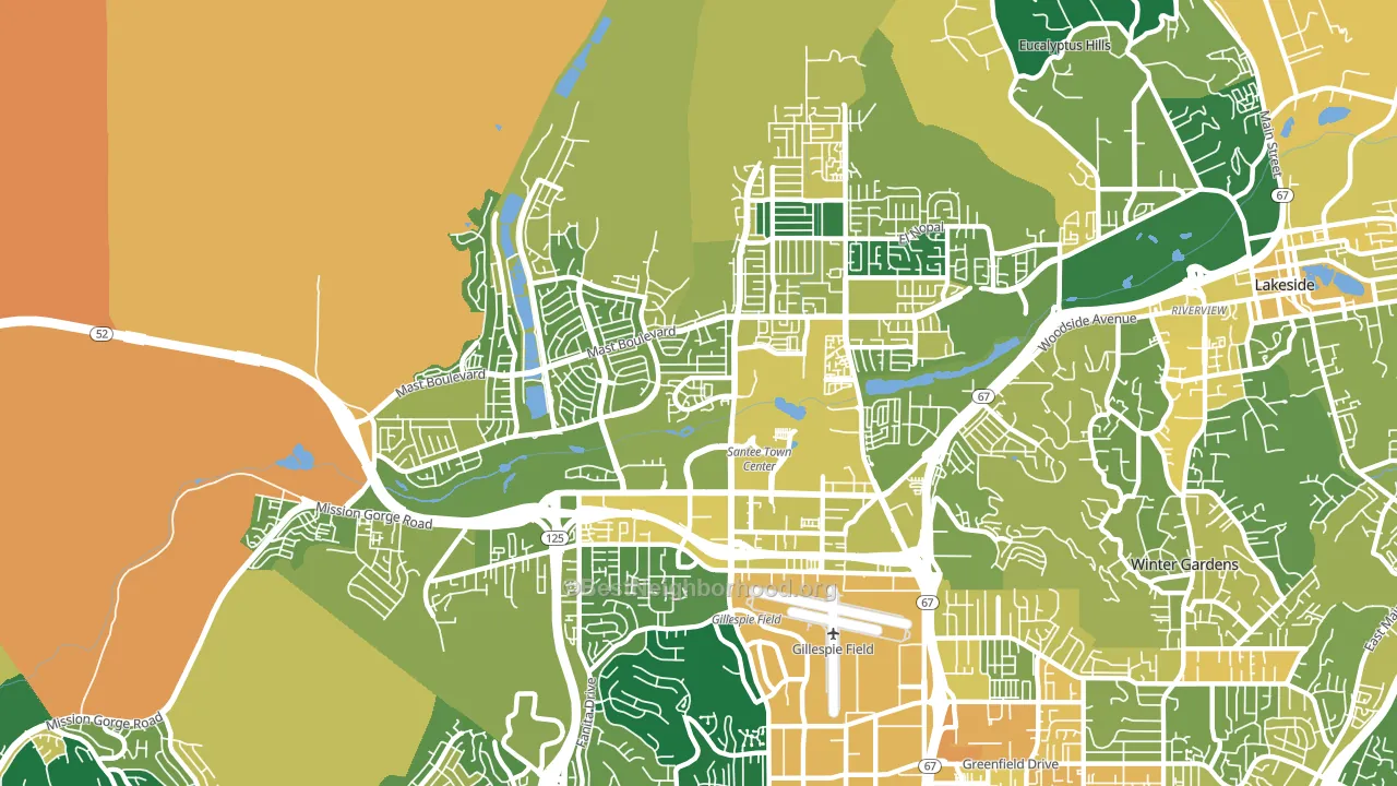 92071, CA block-group voter-turnout map