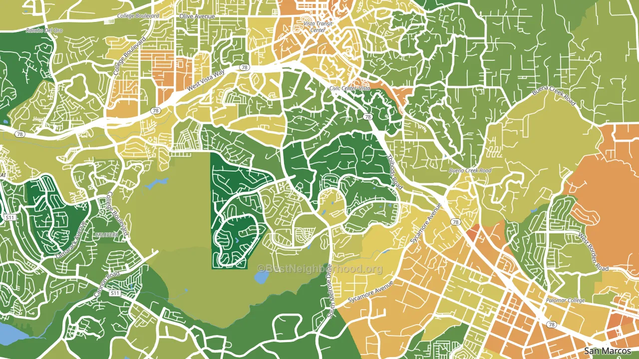 92081, CA block-group voter-turnout map