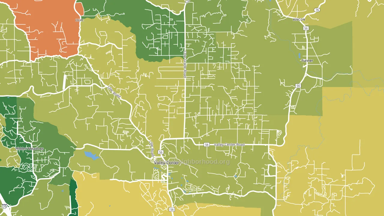 92082, CA block-group voter-turnout map