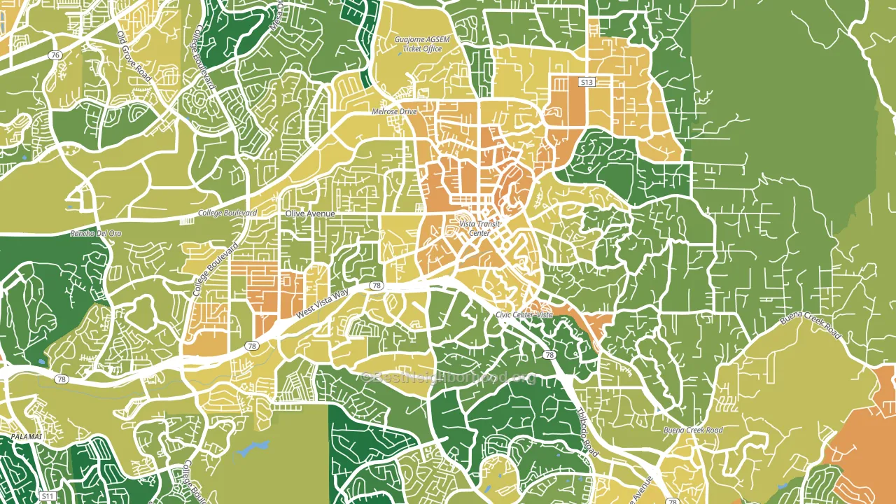 92083, CA block-group voter-turnout map
