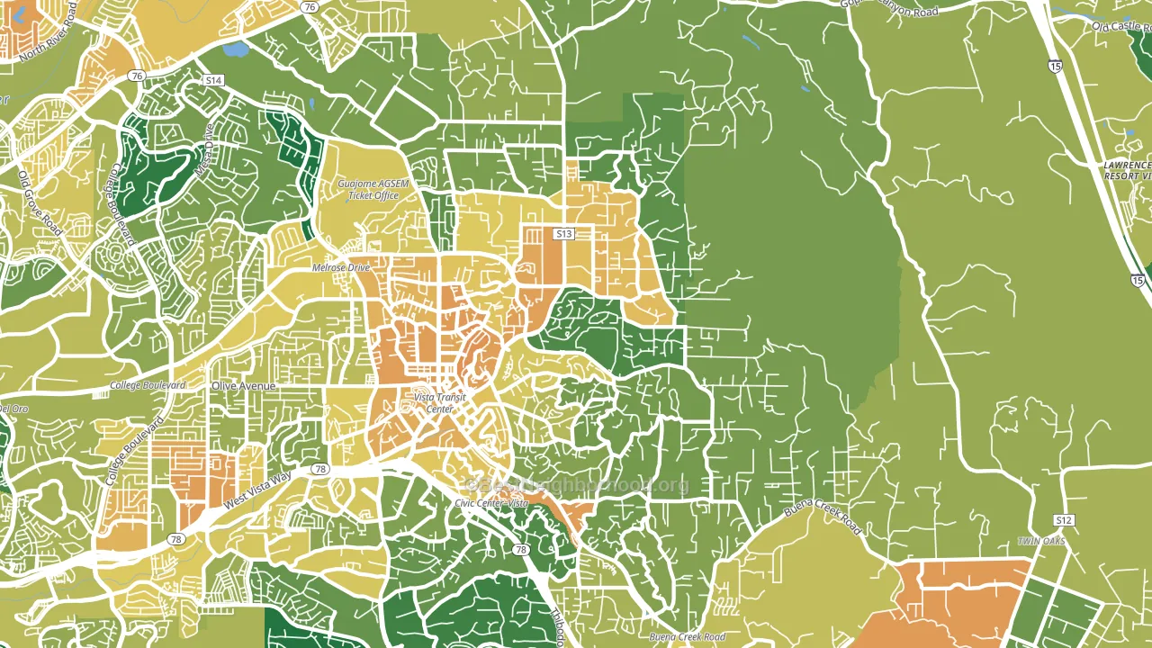 92084, CA block-group voter-turnout map