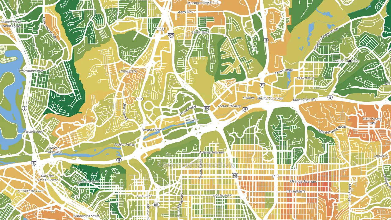 92108, CA block-group voter-turnout map
