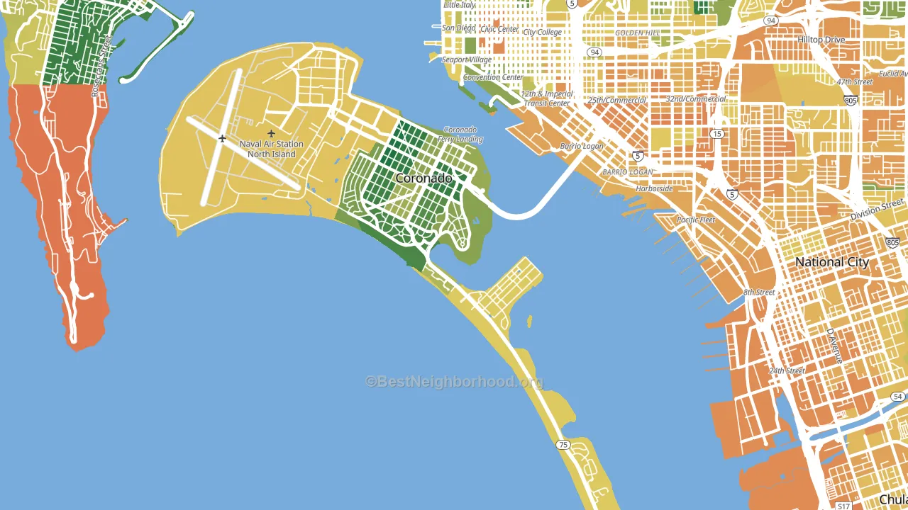 92118, CA block-group voter-turnout map