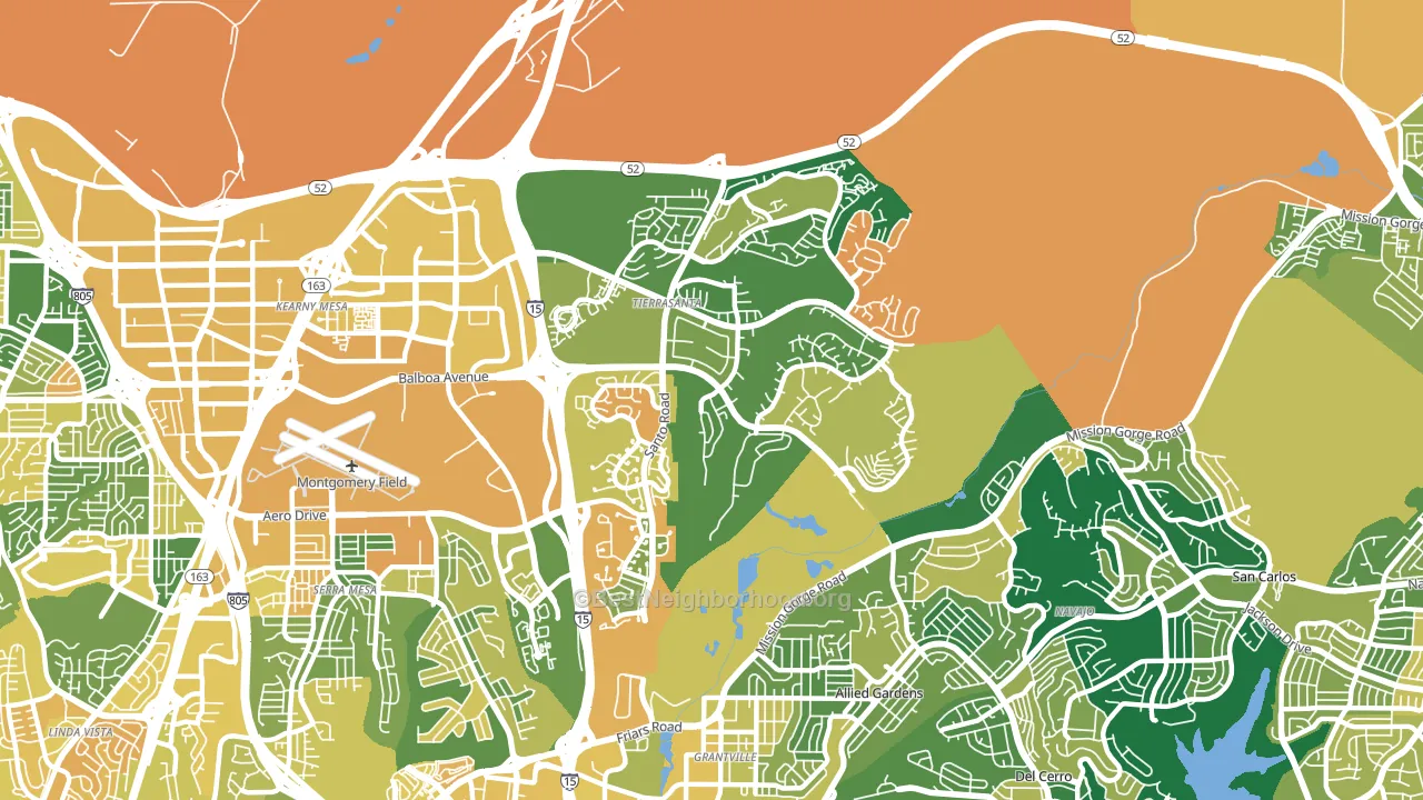 92124, CA block-group voter-turnout map