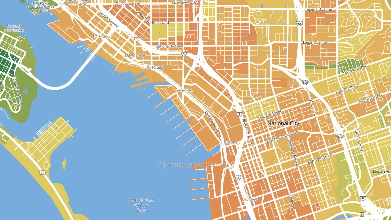 92136, CA block-group voter-turnout map