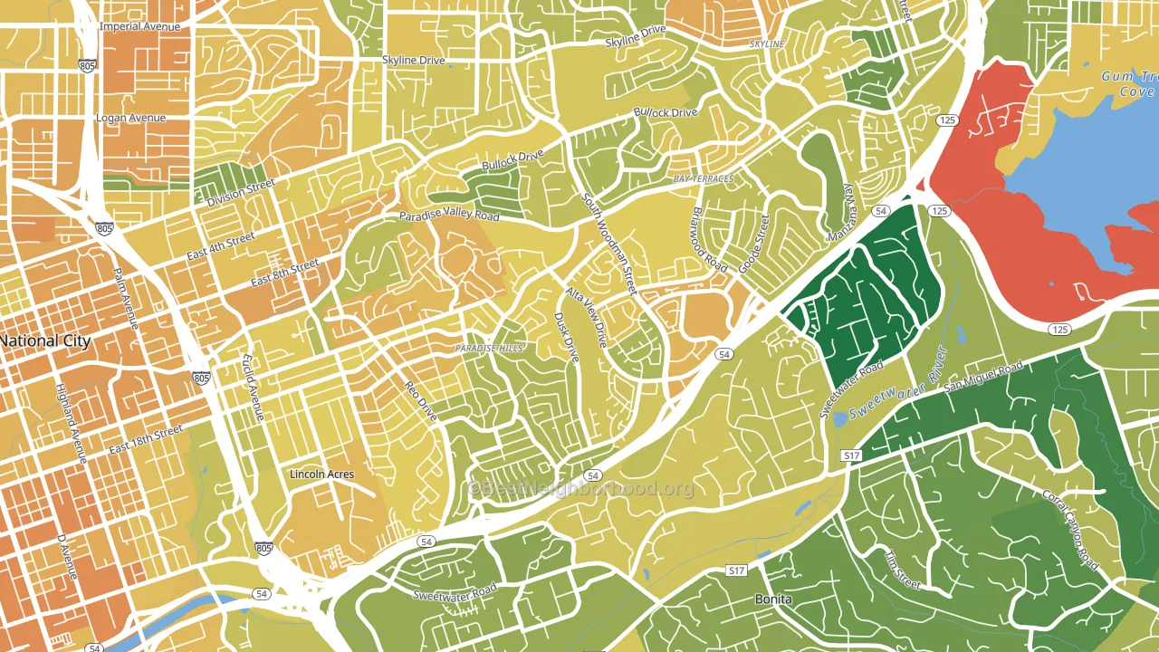 92139, CA block-group voter-turnout map