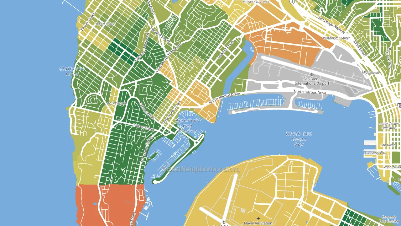 92147, CA block-group voter-turnout map