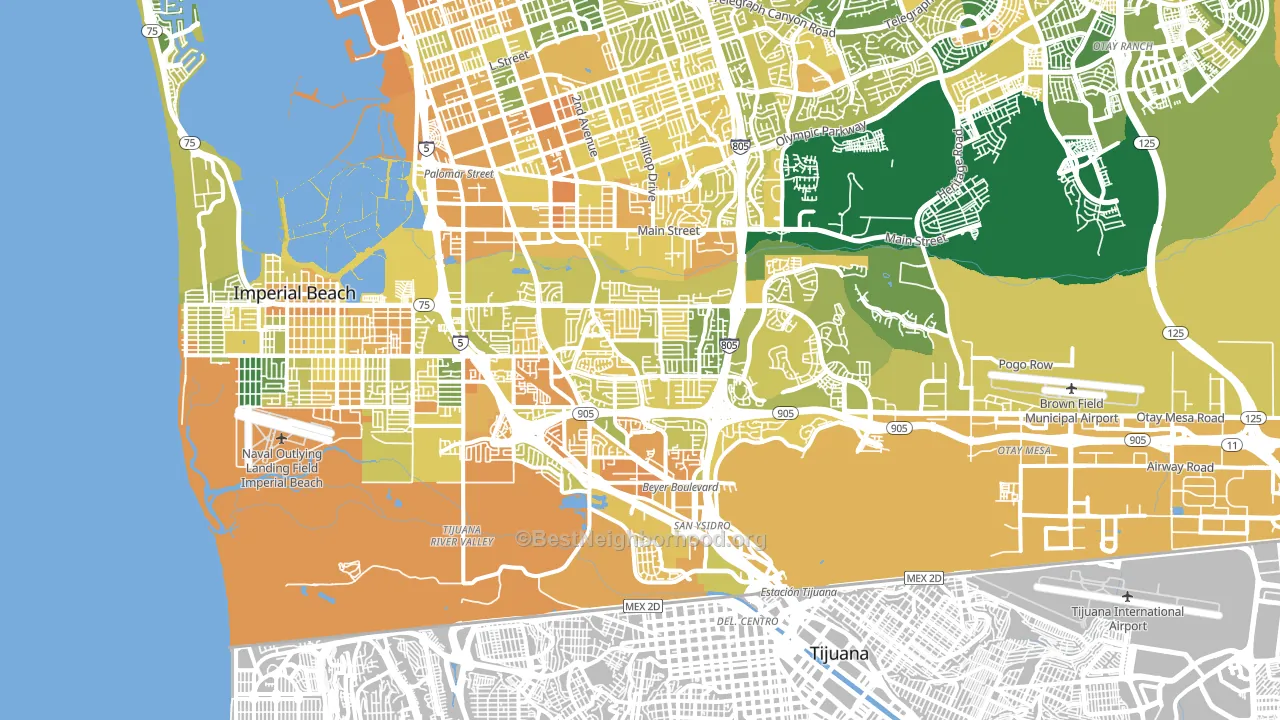 92154, CA block-group voter-turnout map