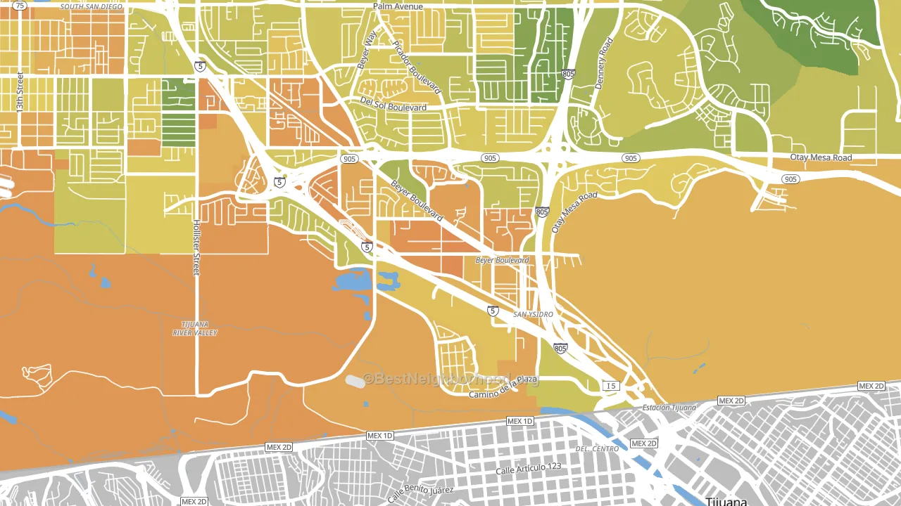 92173, CA block-group voter-turnout map