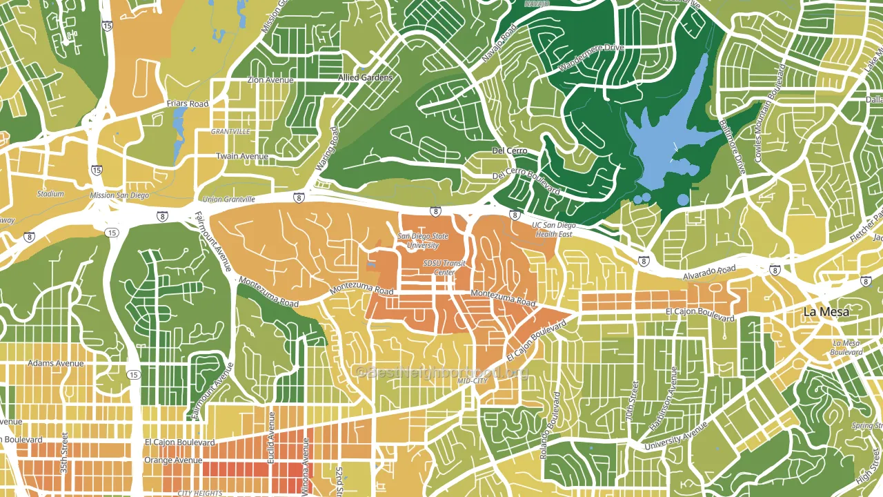 92182, CA block-group voter-turnout map
