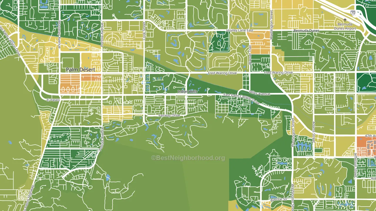 92210, CA block-group voter-turnout map