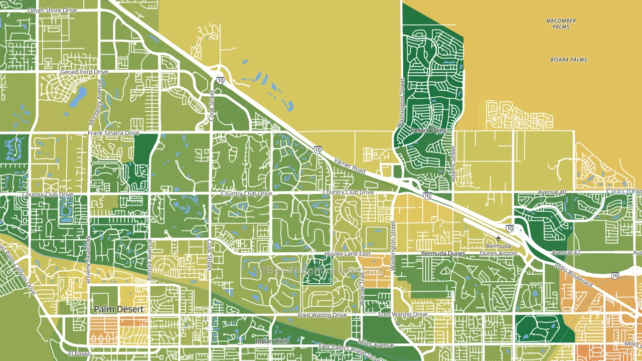 92211, CA block-group voter-turnout map