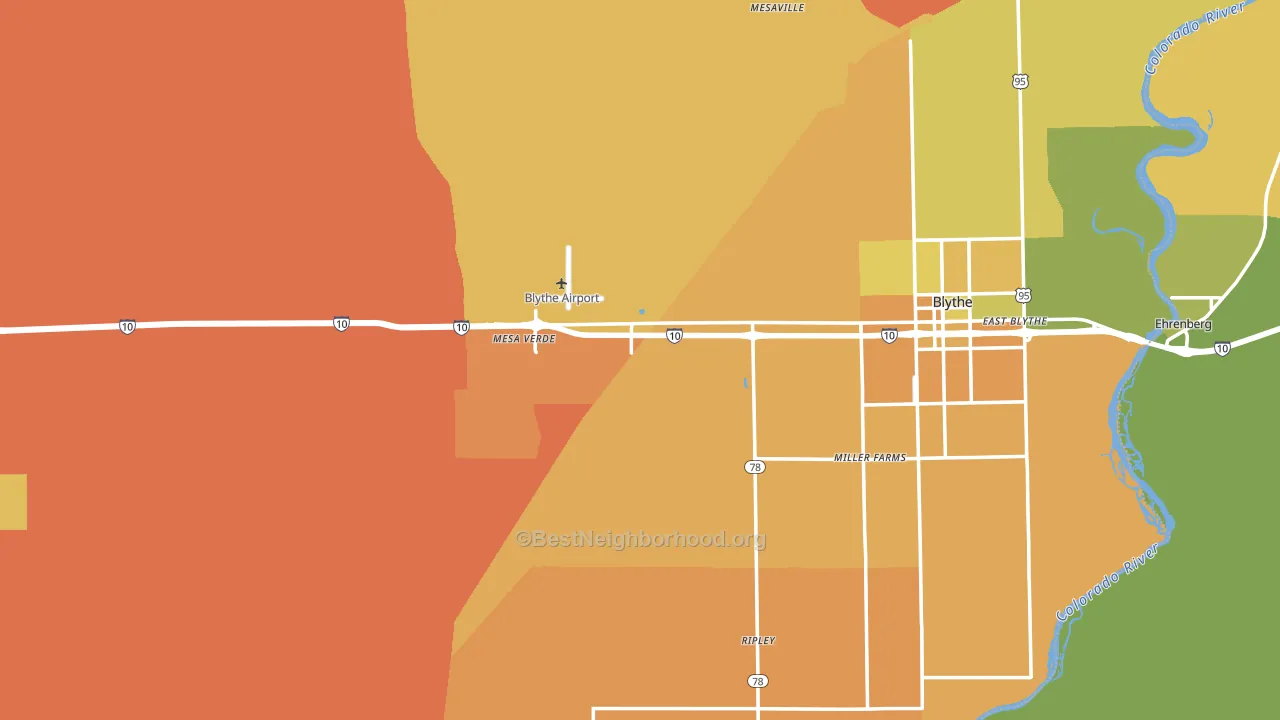 92225, CA block-group voter-turnout map