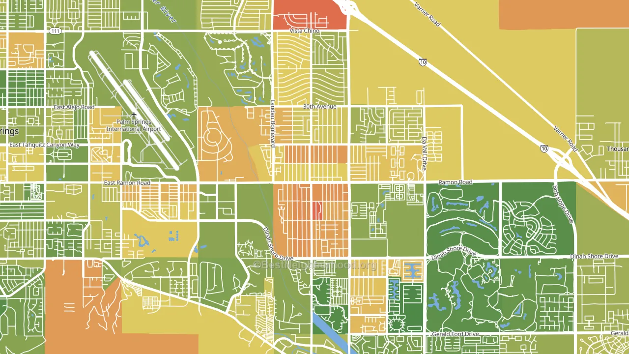 92234, CA block-group voter-turnout map
