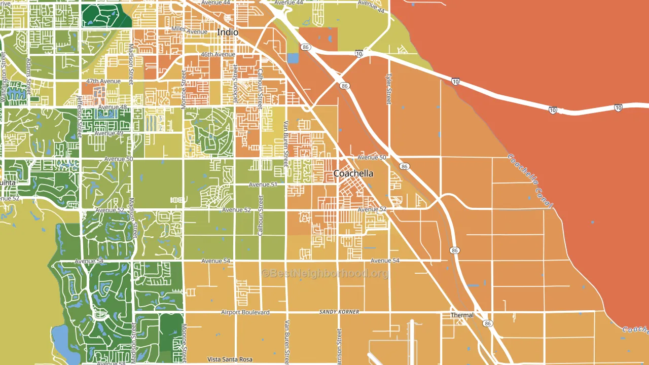 92236, CA block-group voter-turnout map