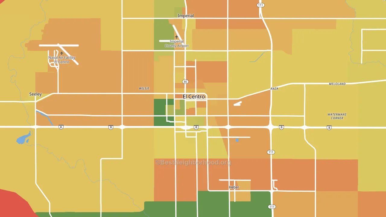 92243, CA block-group voter-turnout map