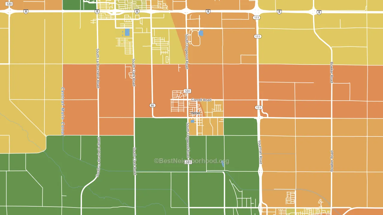 92249, CA block-group voter-turnout map