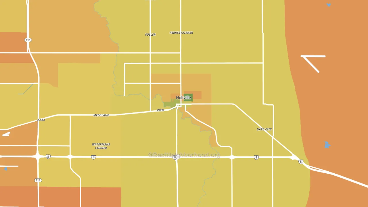 92250, CA block-group voter-turnout map