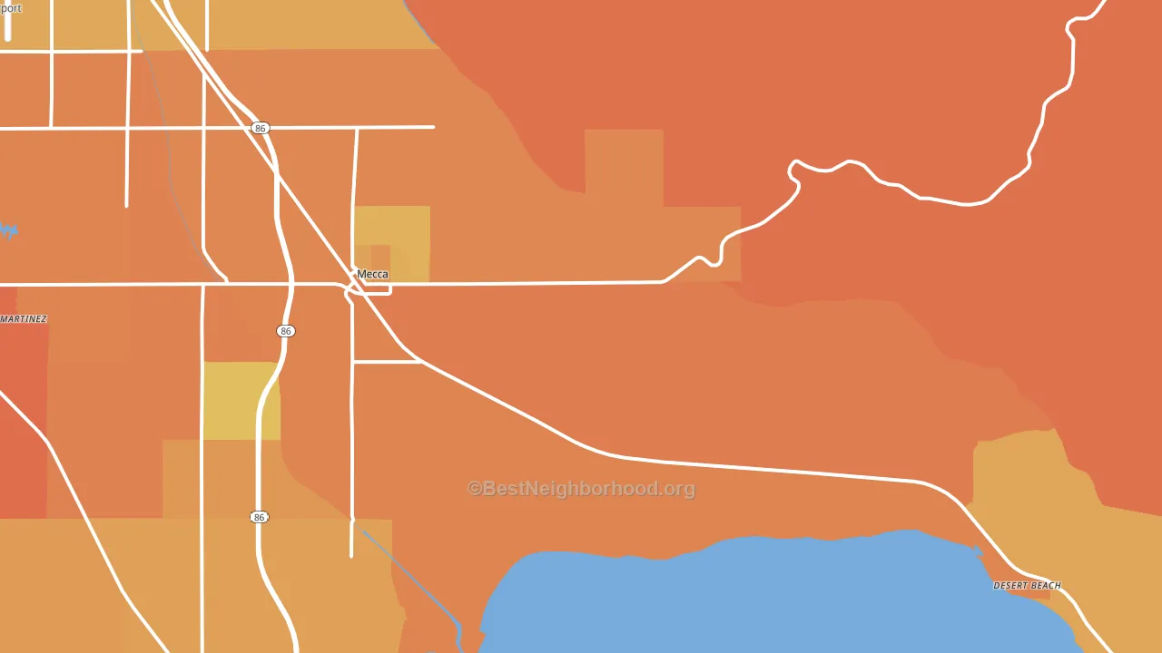 92254, CA block-group voter-turnout map