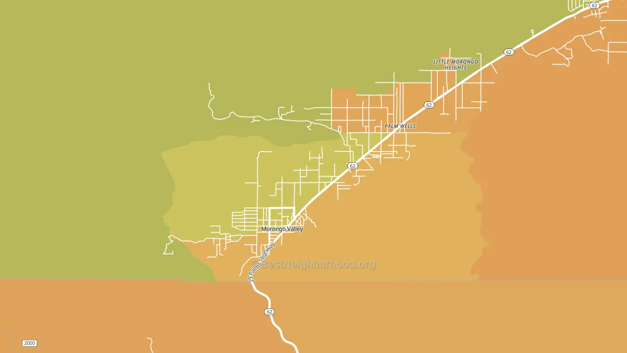 92256, CA block-group voter-turnout map