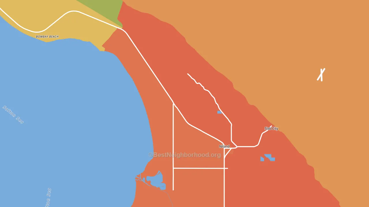 92257, CA block-group voter-turnout map