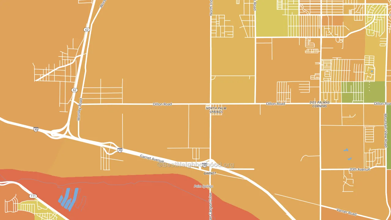 92258, CA block-group voter-turnout map