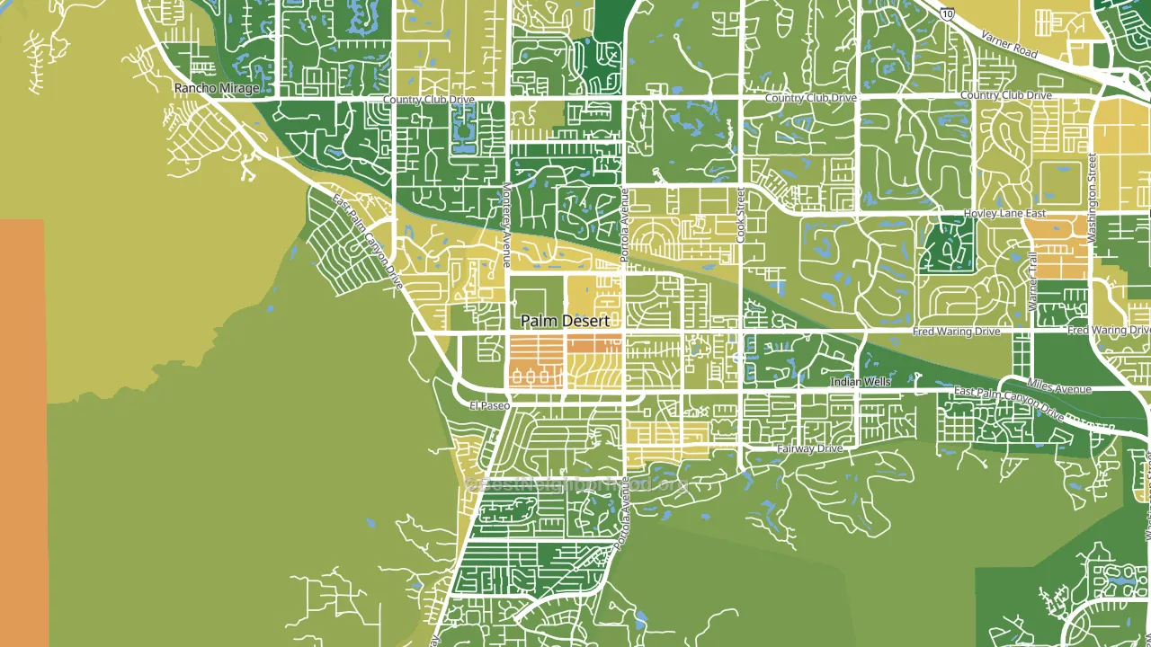92260, CA block-group voter-turnout map