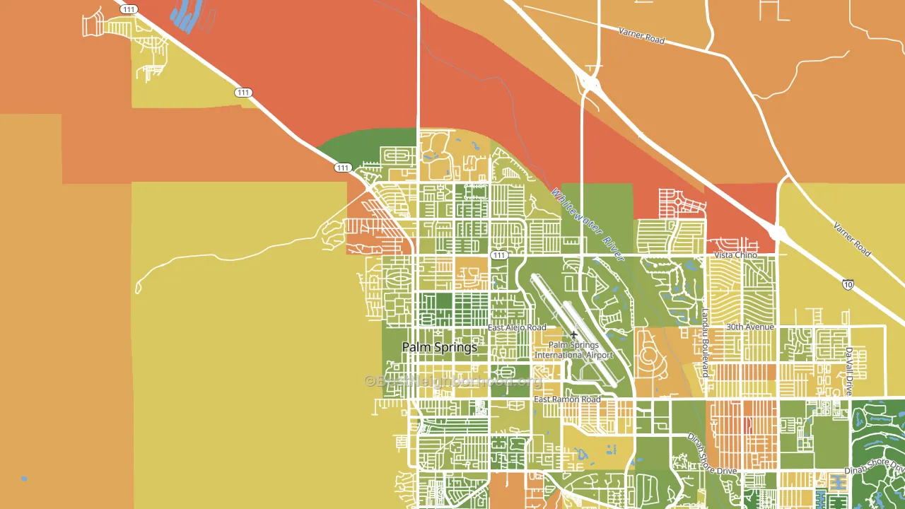 92262, CA block-group voter-turnout map