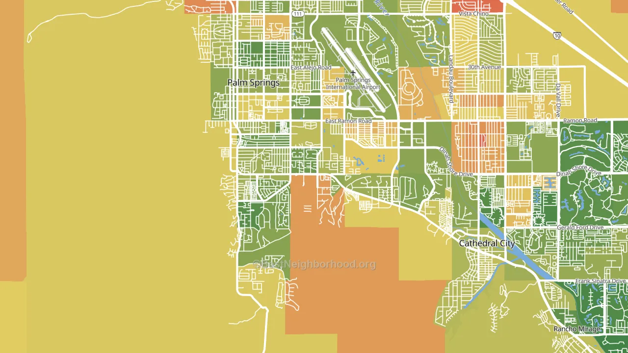 92264, CA block-group voter-turnout map